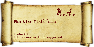 Merkle Alícia névjegykártya